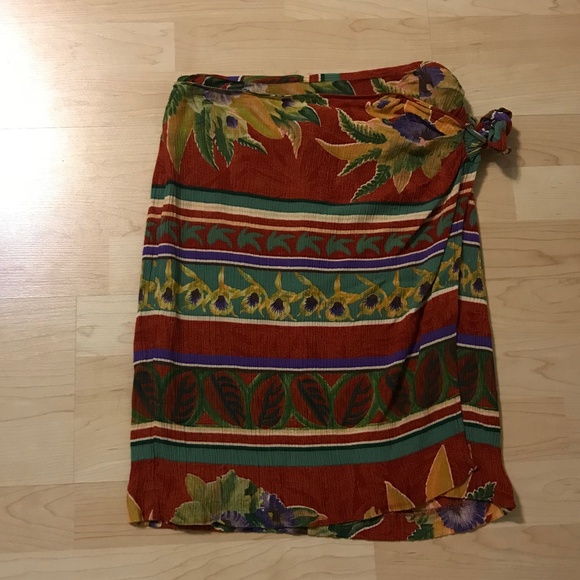 Vintage Floral Wrap Skirt - Picture 1 of 4